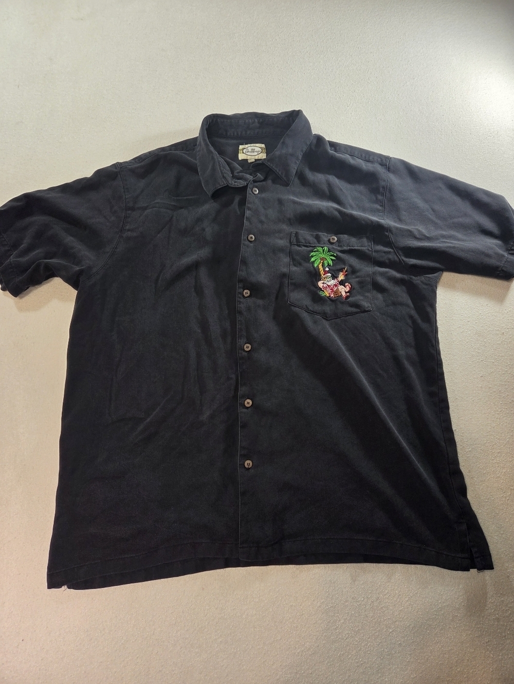 Go Barefoot Silk Hawaiian Shirt XXL Christmas Santa Surf - Picture 6 of 9